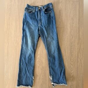OAK + FORT Dark Blue Frayed Jeans